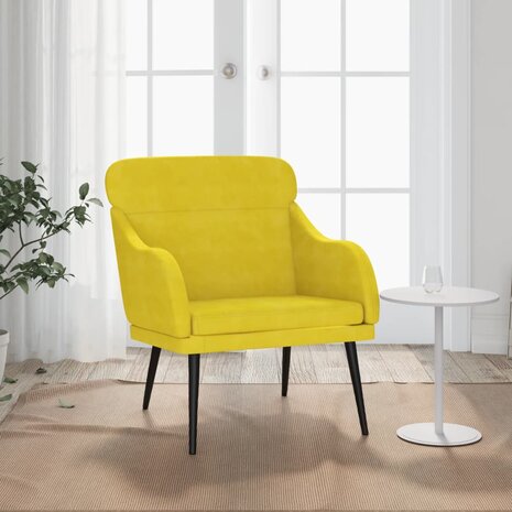 Fauteuil 63x76x80 cm fluweel geel 1