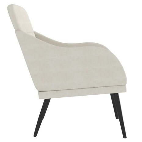 Fauteuil 63x76x80 cm fluweel crèmekleurig 4