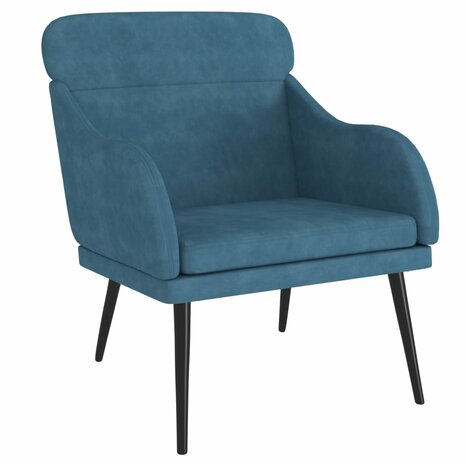 Fauteuil 63x76x80 cm fluweel blauw 2