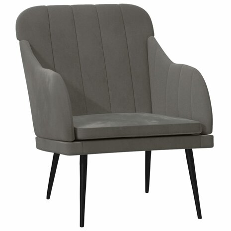 Fauteuil 63x76x80 cm fluweel donkergrijs 2