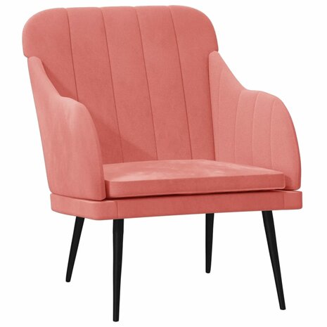 Fauteuil 63x76x80 cm fluweel roze 2