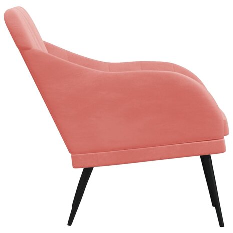 Fauteuil 63x76x80 cm fluweel roze 4