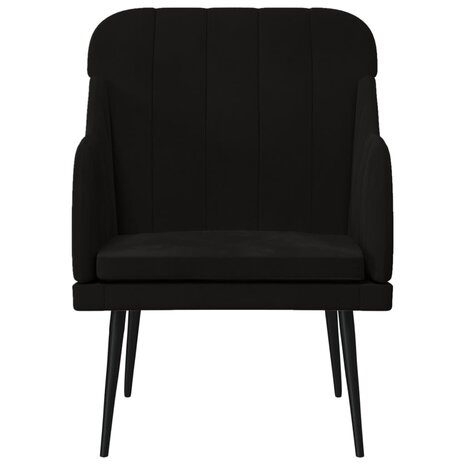 Fauteuil 63x76x80 cm fluweel zwart 3