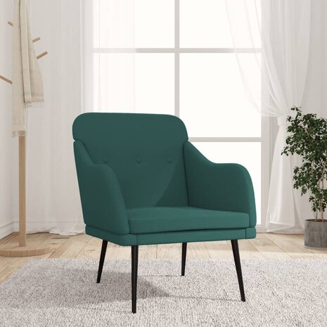 Fauteuil 63x76x80 cm stof donkergroen 1