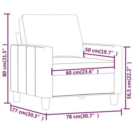 Fauteuil 60 cm kunstleer zwart 8