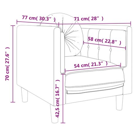 Fauteuil met kussen fluweel lichtgrijs 9