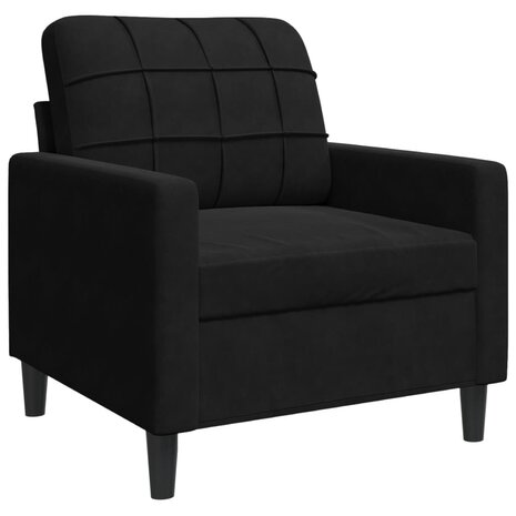 Fauteuil 60 cm fluweel zwart 2