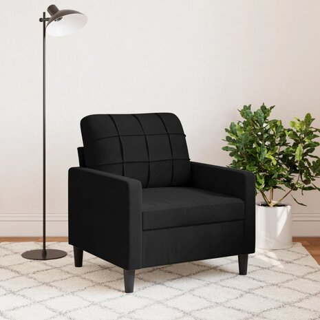 Fauteuil 60 cm fluweel zwart 3