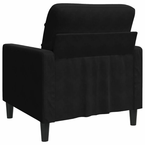 Fauteuil 60 cm fluweel zwart 6