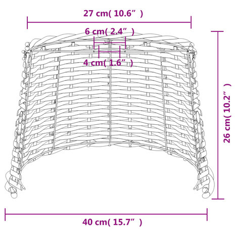 Plafondlampenkap Ø40x26 cm wicker bruin 7