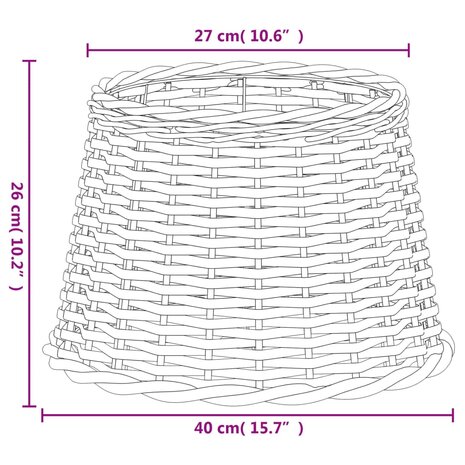 Lampenkap Ø40x26 cm wicker wit 6