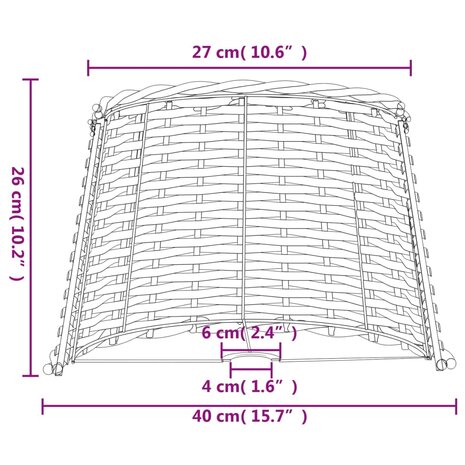 Lampenkap Ø40x26 cm wicker wit 7