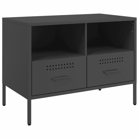 Tv-meubel 68x39x50,5 cm koudgewalst staal zwart 2