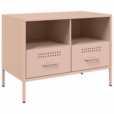 Tv-meubel 68x39x50,5 cm koudgewalst staal roze 2