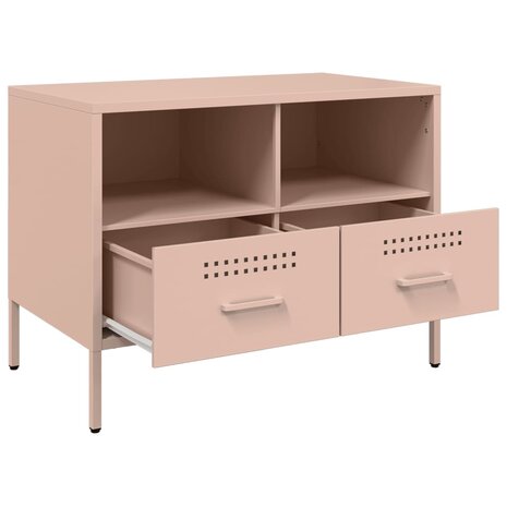 Tv-meubel 68x39x50,5 cm koudgewalst staal roze 9