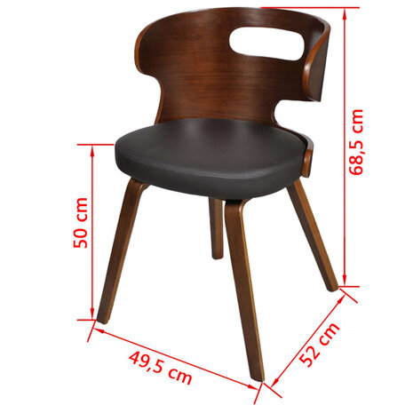 Eetkamerstoelen 2 st kunstleer bruin 5