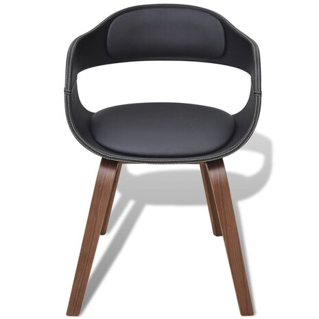 Eetkamerstoelen 6 st gebogen hout en kunstleer zwart 3