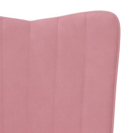 Relaxstoel fluweel roze 6