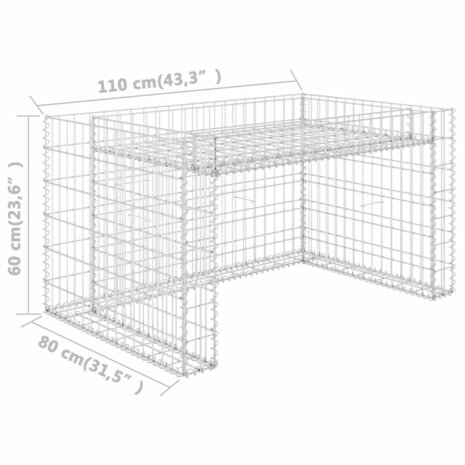 Grasmaaieroverkapping met plantenbak 110x80x60cm staaldraad 6