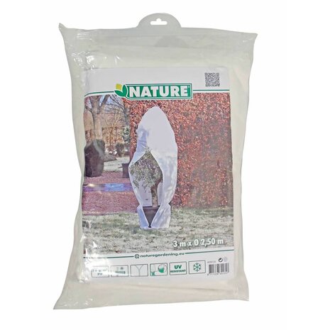 Nature Winterhoes met rits 70 g/m² 2,5x2,5x3 m wit 5