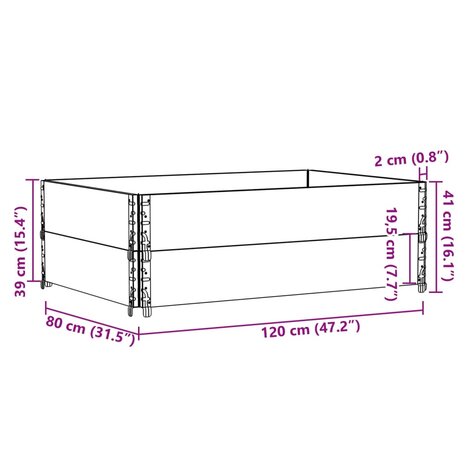 Plantenbak 120x80 cm massief grenenhout bruin 8