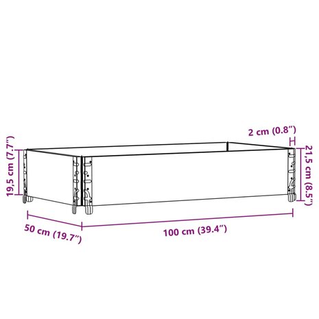 Plantenbak 100x50 cm massief grenenhout 8