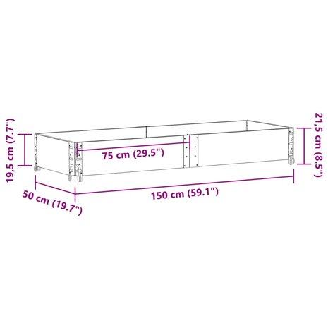 Plantenbak 150x50 cm massief grenenhout bruin 8