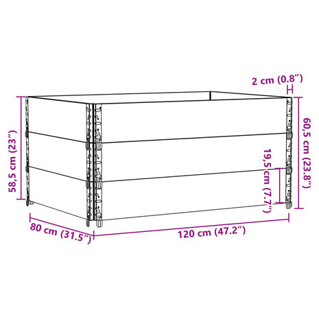 Plantenbak 120x80 cm massief grenenhout 8