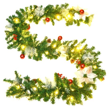 Kerstslinger met LED-lampjes 2,7 m PVC groen 4