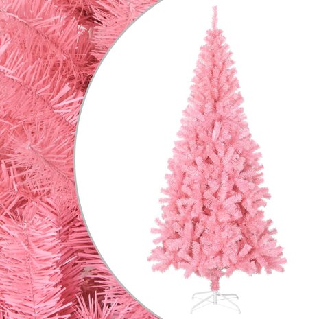 Kunstkerstboom met standaard 180 cm PVC roze 1