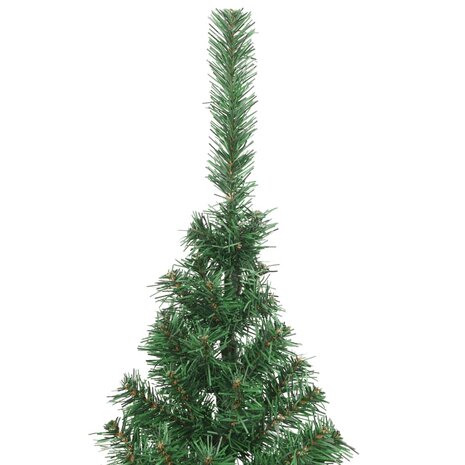 Kunstkerstboom met standaard half 210 cm PVC groen 5