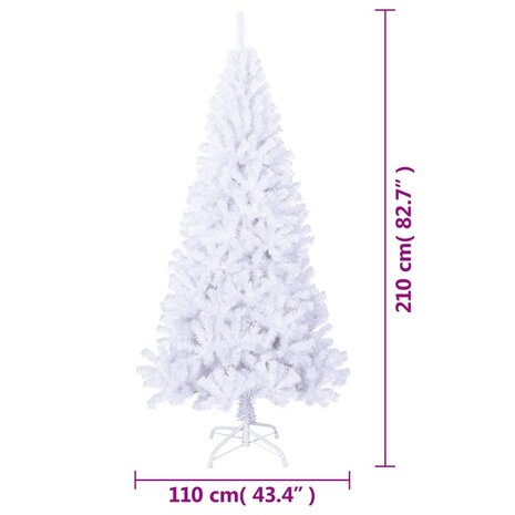 Kunstkerstboom met dikke takken 210 cm PVC wit 6