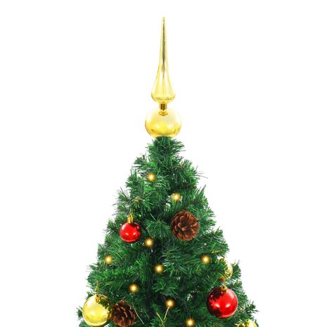 Kunstkerstboom met verlichting en kerstballen 150 cm groen 5