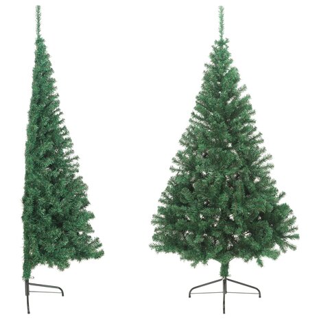 Kunstkerstboom met standaard half 240 cm PVC groen 3