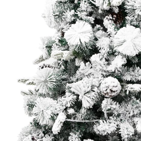 Kerstboom met LED en dennenappels en sneeuw 195 cm PVC en PE 8