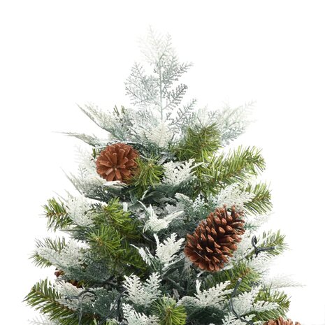 Kerstboom met LED en dennenappels 195 cm PVC en PE groen 8