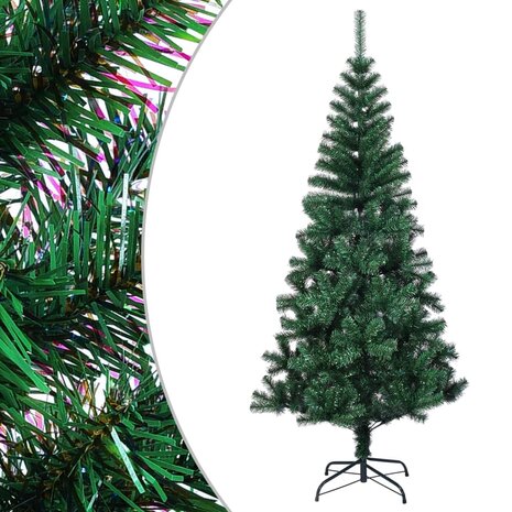 Kunstkerstboom met iriserende uiteinden 240 cm PVC groen 1