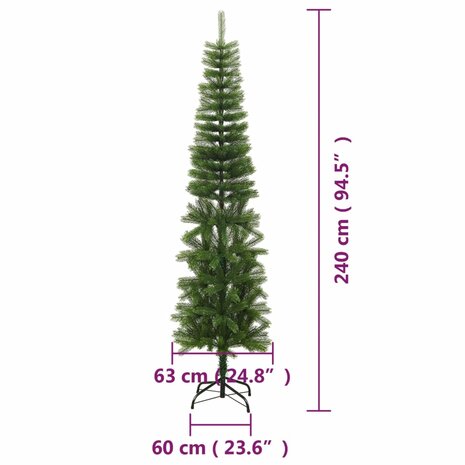 Kunstkerstboom met standaard smal 240 cm PE 7