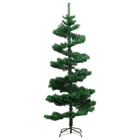 Kunstkerstboom met verlichting en standaard 180 cm PVC groen 4