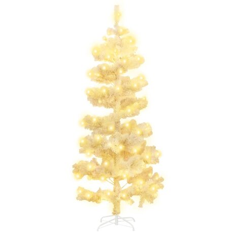 Kunstkerstboom met verlichting en standaard 180 cm PVC wit 2