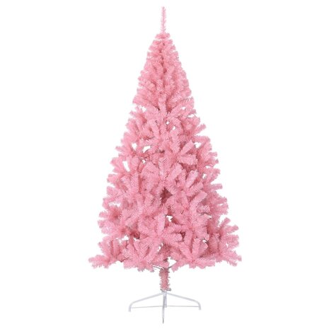 Kunstkerstboom met standaard half 180 cm PVC roze 3