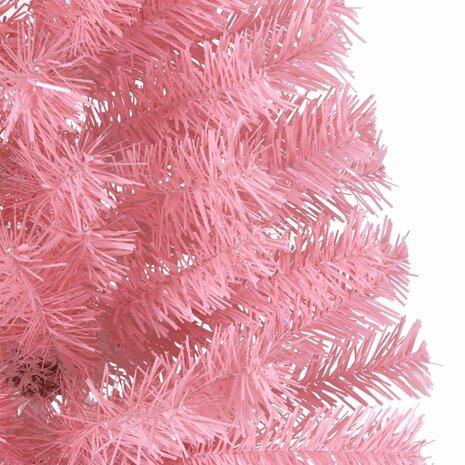 Kunstkerstboom met standaard half 180 cm PVC roze 6