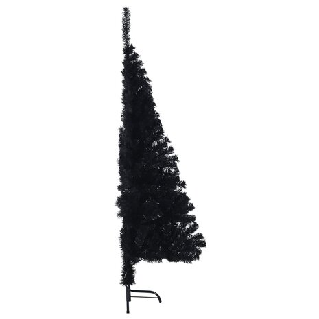 Kunstkerstboom met standaard half 150 cm PVC zwart 4