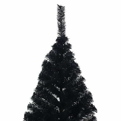 Kunstkerstboom met standaard half 240 cm PVC zwart 5