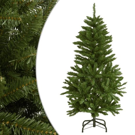 Kunstkerstboom met scharnieren met standaard 120 cm groen 1