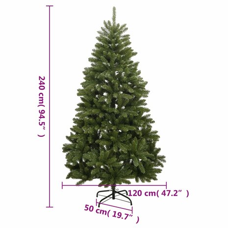 Kunstkerstboom met scharnieren en standaard 240 cm groen 8