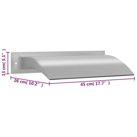 Zwembadfontein 45x26x13 cm roestvrij staal zilverkleurig   8