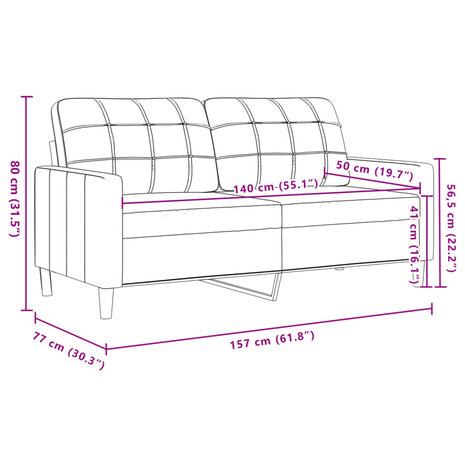 Tweezitsbank 140 cm fluweel donkergroen 8