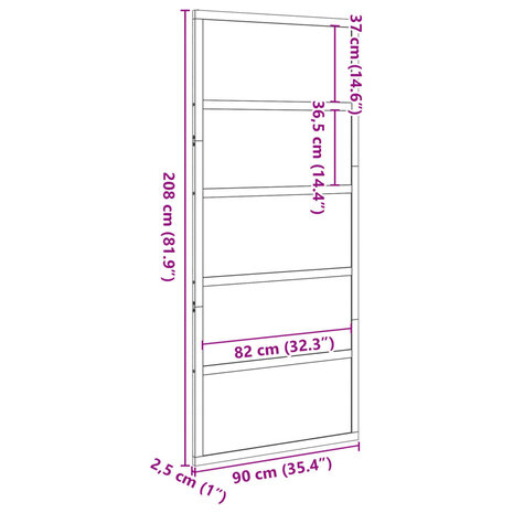 Schuifdeur 90x208 cm massief grenenhout 10