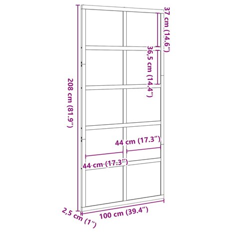 Schuifdeur 100x208 cm massief grenenhout wit 10